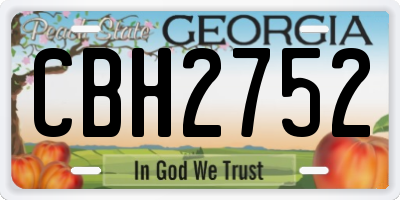 GA license plate CBH2752