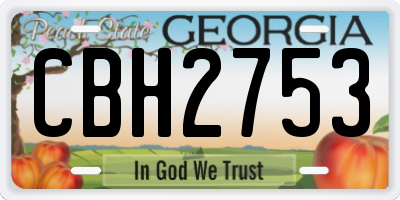 GA license plate CBH2753