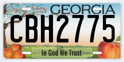 GA license plate CBH2775