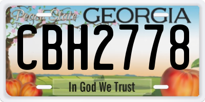 GA license plate CBH2778