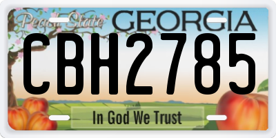 GA license plate CBH2785