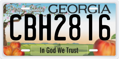 GA license plate CBH2816