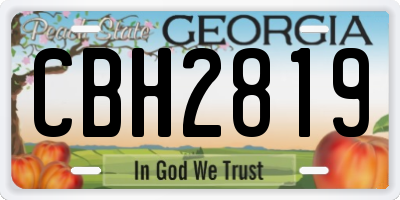 GA license plate CBH2819