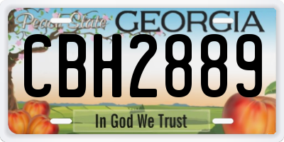 GA license plate CBH2889