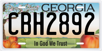 GA license plate CBH2892