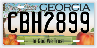 GA license plate CBH2899