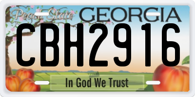 GA license plate CBH2916
