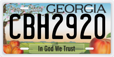 GA license plate CBH2920