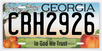GA license plate CBH2926