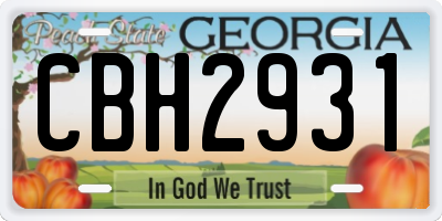 GA license plate CBH2931
