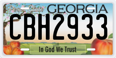 GA license plate CBH2933