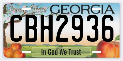 GA license plate CBH2936