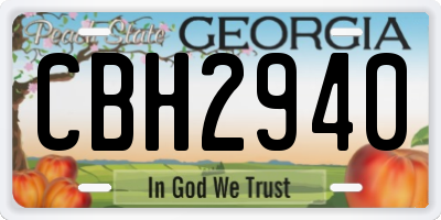 GA license plate CBH2940