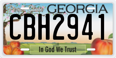 GA license plate CBH2941