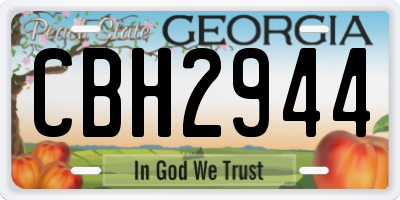 GA license plate CBH2944