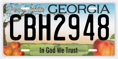 GA license plate CBH2948