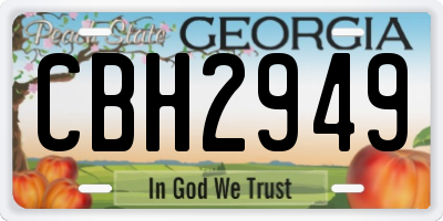 GA license plate CBH2949