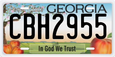 GA license plate CBH2955