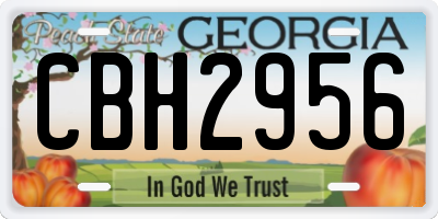 GA license plate CBH2956