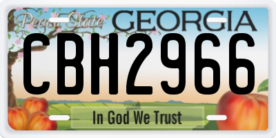 GA license plate CBH2966