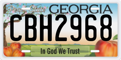 GA license plate CBH2968