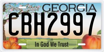 GA license plate CBH2997