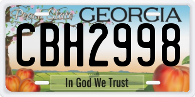 GA license plate CBH2998