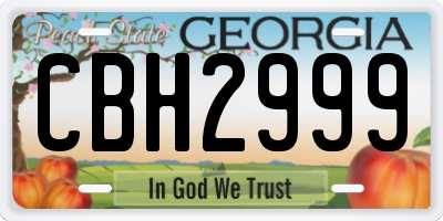 GA license plate CBH2999
