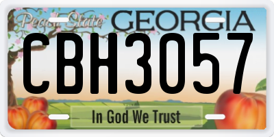 GA license plate CBH3057
