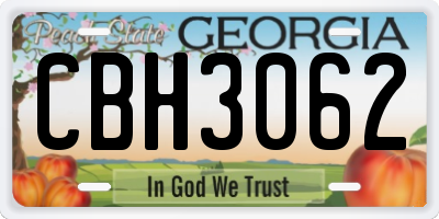 GA license plate CBH3062