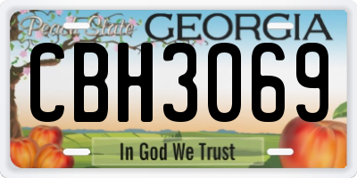 GA license plate CBH3069
