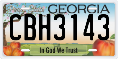 GA license plate CBH3143