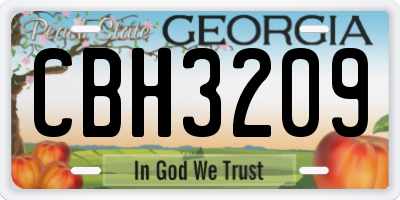 GA license plate CBH3209