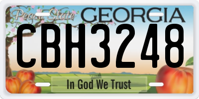 GA license plate CBH3248