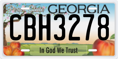 GA license plate CBH3278