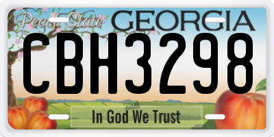 GA license plate CBH3298