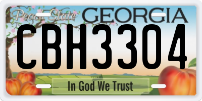 GA license plate CBH3304