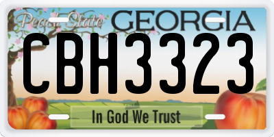 GA license plate CBH3323