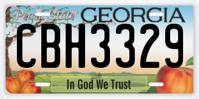 GA license plate CBH3329