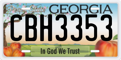 GA license plate CBH3353