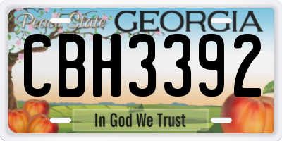 GA license plate CBH3392