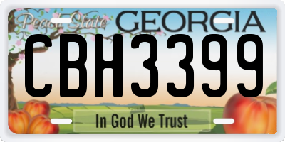 GA license plate CBH3399