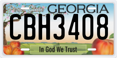 GA license plate CBH3408