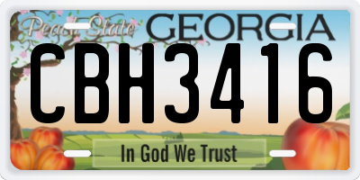 GA license plate CBH3416