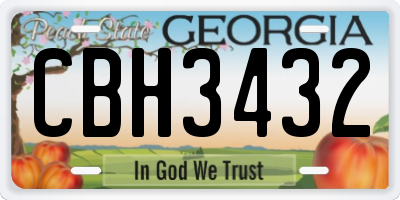 GA license plate CBH3432