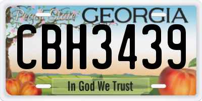 GA license plate CBH3439