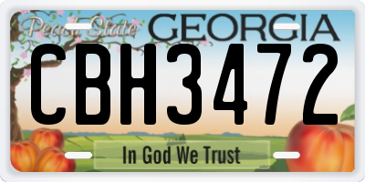 GA license plate CBH3472