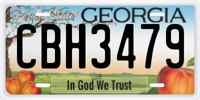GA license plate CBH3479