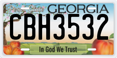 GA license plate CBH3532