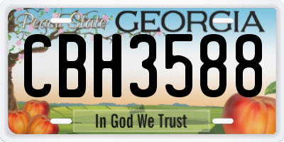 GA license plate CBH3588